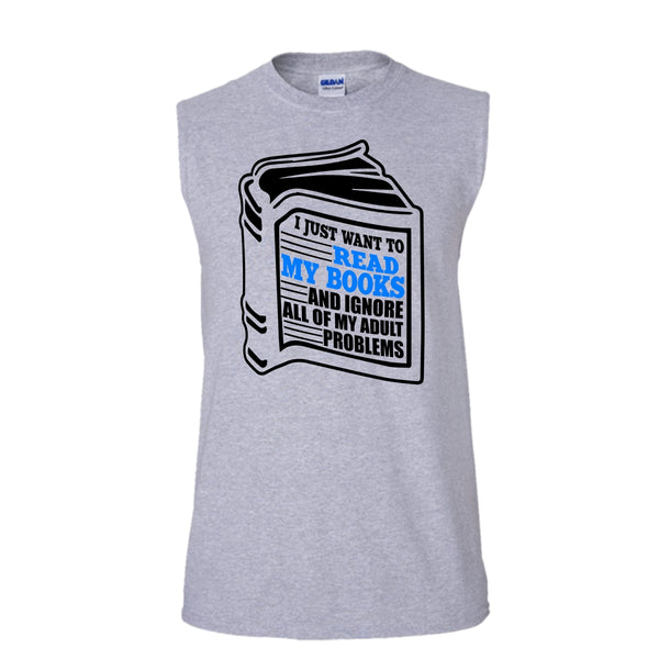 I Just Want To Read My Books T Shirt, I'm A Reader T Shirt, Awesome t-shirts (Men's Cotton Sleeveless)