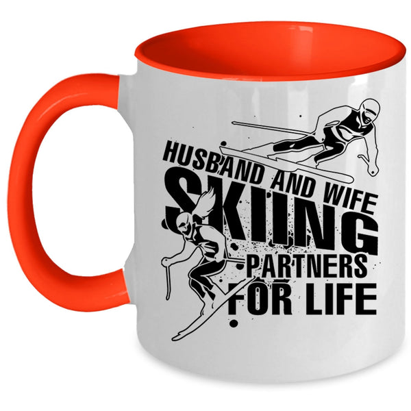 Skiing Partners For Life Coffee Mug, Husband And Wife Accent Mug