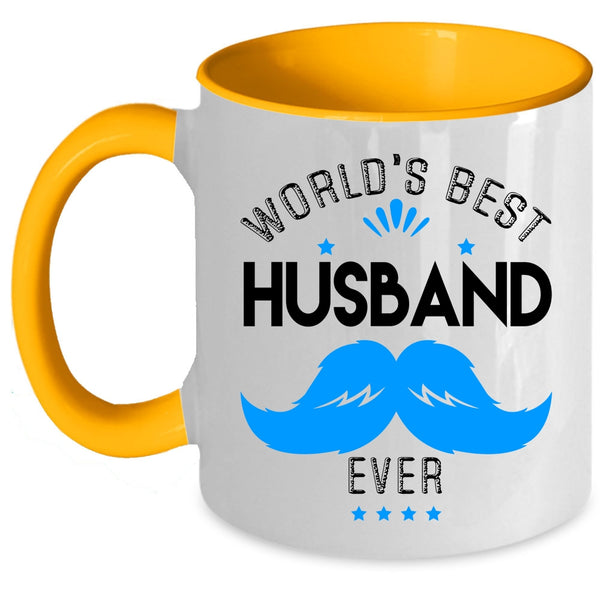I Love My Husband Coffee Mug, World's Best Husband Ever Accent Mug