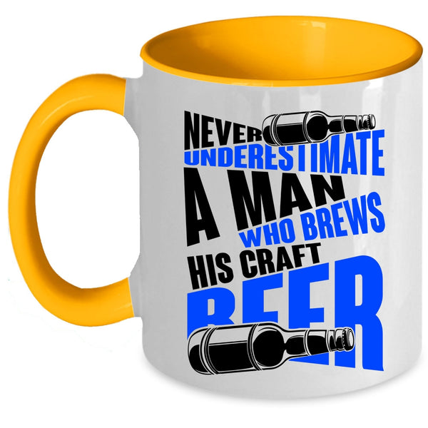 Funny Beer Drinker Coffee Mug, A Man Brews His Craft Beer Accent Mug