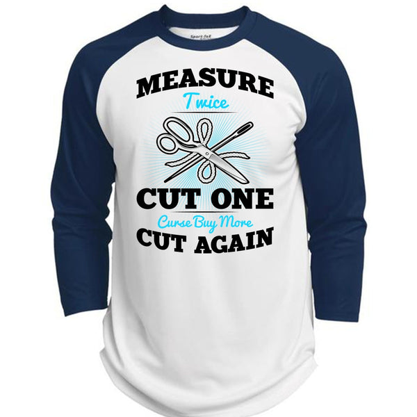 Measure Twice Cut One T Shirt, I Love Knitting T Shirt, Awesome T-Shirts  (Polyester Game Baseball Jersey)