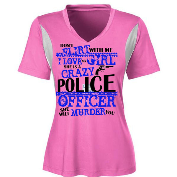 She Is A Crazy Police Officer T Shirt, I Love Police T Shirt, Awesome T-Shirts