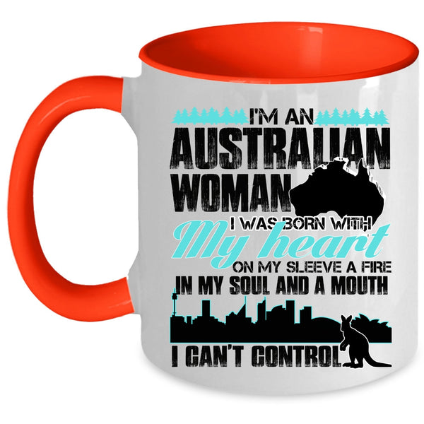 I Was Born With My Heart Coffee Mug, I'm An Australian Woman Accent Mug