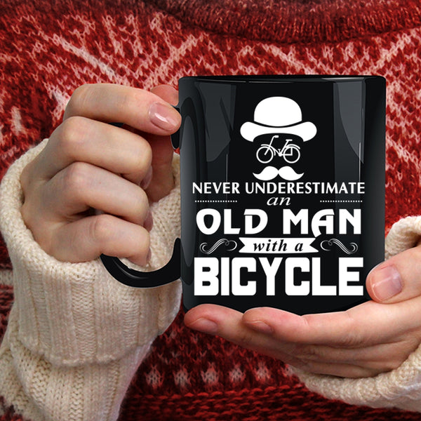 An Old Man With A Bicycle Coffee Mug, Cool Gift For Grandpas Coffee Cup