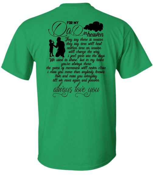For My Dad In Heaven T Shirt, I Love Dad T Shirt