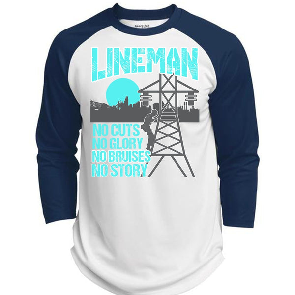 Lineman No Cuts T Shirt, Being A Lineman T Shirt, Awesome T-Shirts  (Polyester Game Baseball Jersey)