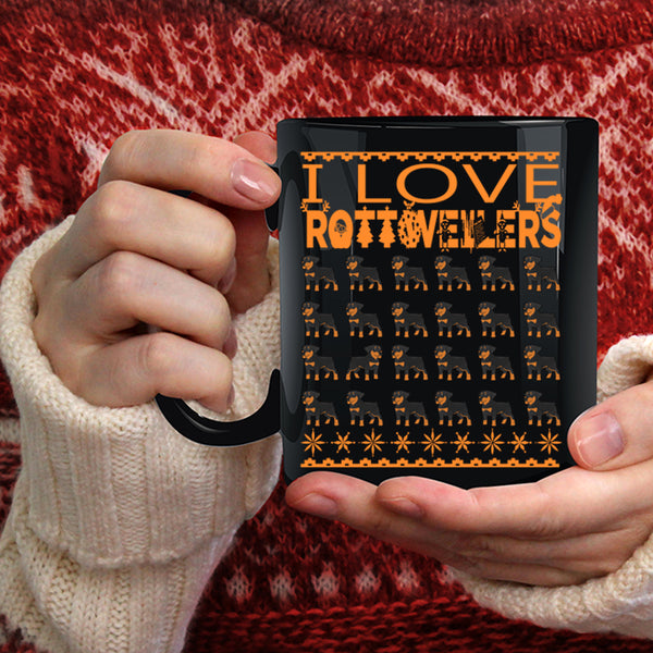 I Love Rottweilers Coffee Mug, Christmas Gift For Dog Lovers Coffee Cup