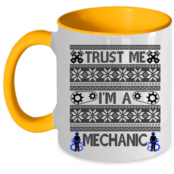 Merry Christmas Coffee Mug, Trust Me I'm A Mechanic Accent Mug