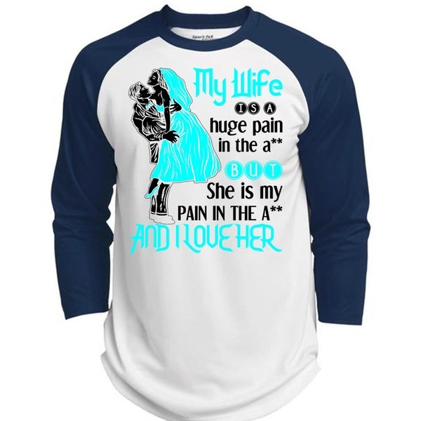 My Wife Is A Huge Pain T Shirt, Being A Wife T Shirt, Awesome T-Shirts  (Polyester Game Baseball Jersey)