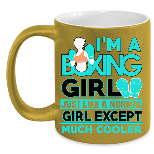 Cool Boxer Coffee Mug, I'm A Boxing Girl Accent Mug