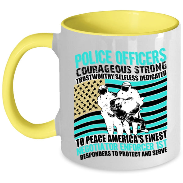 Cute Police Officer Coffee Mug, Police Officers Courageous Strong Accent Mug