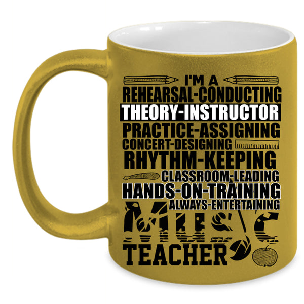 Awesome Music Teacher Coffee Mug, I'm A Music Teacher Accent Mug