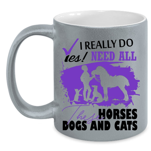 Cute Cattle Coffee Mug, Need All These Horses Dogs And Cats Accent Mug