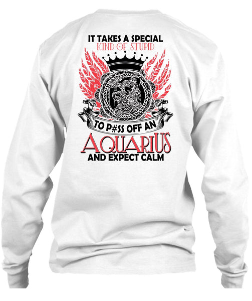 Aquarius And Expect Calm T Shirt, I Love Aquarius T Shirt