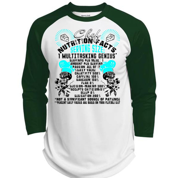 Chef Nutrition Facts T Shirt, I Love Cooking T Shirt, Awesome T-Shirts  (Polyester Game Baseball Jersey)