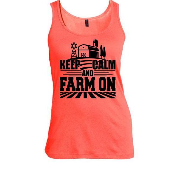 Keep Calm And Farm On T Shirt, Gift For Farmer T Shirt, Awesome t-shirts