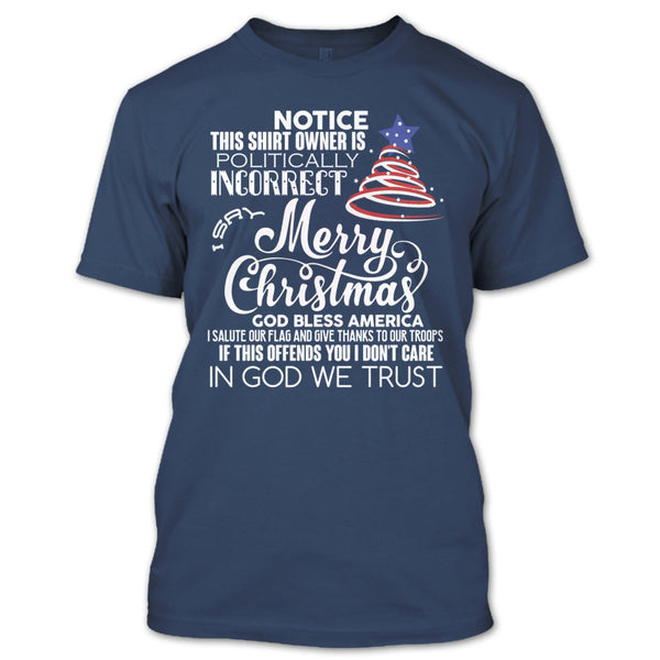 Merry Christmas T Shirt, God Bless American T Shirt