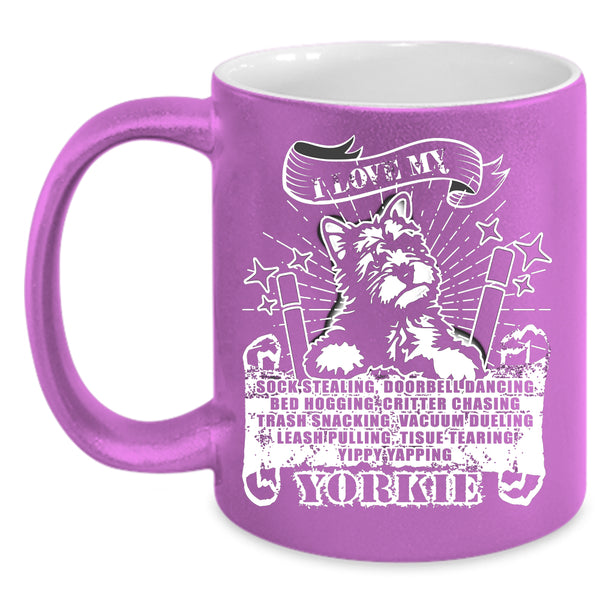 I Love My Yorkie Coffee Mug, Cute Dogs Coffee Cup