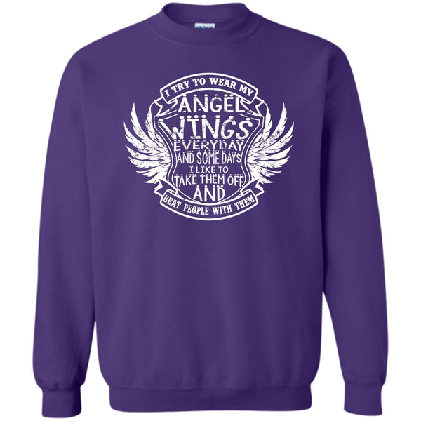 Beat People With Them T Shirt, Coolest Angels Wings Sweatshirt