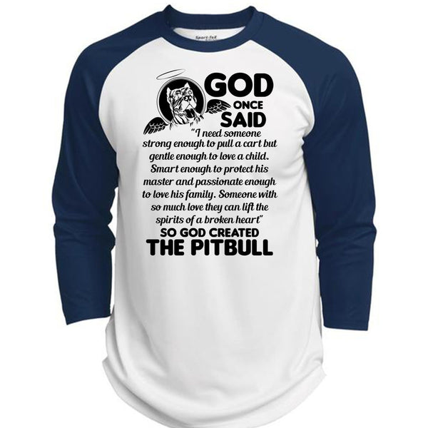 God Created The Pit Bull T Shirt, I Love Dog T Shirt, Awesome T-Shirts  (Polyester Game Baseball Jersey)