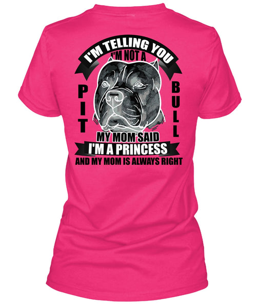 I'm Not A Pit Bull T Shirt, I'm A Princess T Shirt, Cool Shirt (Ladies LS Heather V-Neck)
