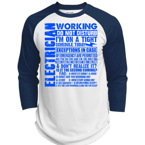 Electrician Working Do Not Disturb T Shirt, I Love Electrician T Shirt, Awesome T-Shirts  (Polyester Game Baseball Jersey)