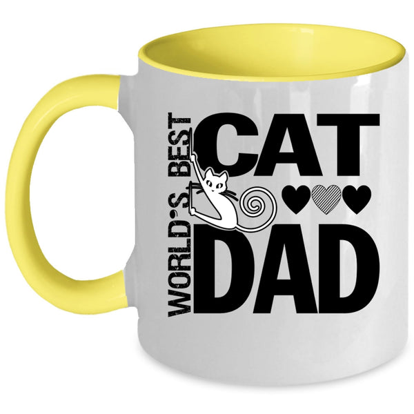 Cool Cat Dad Coffee Mug, World's Best Cat Dad Accent Mug