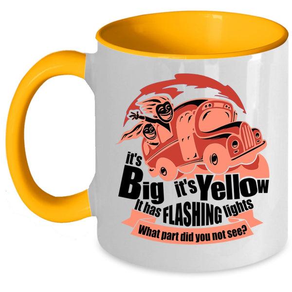It Has Flashing Lights Coffee Mug, It's Bif It's Yellow Accent Mug