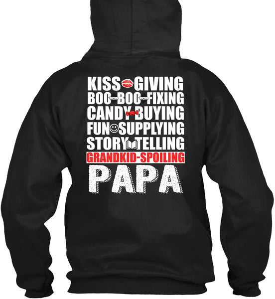 Grandkid-Spoiling Papa T Shirt, Kiss Giving T Shirt