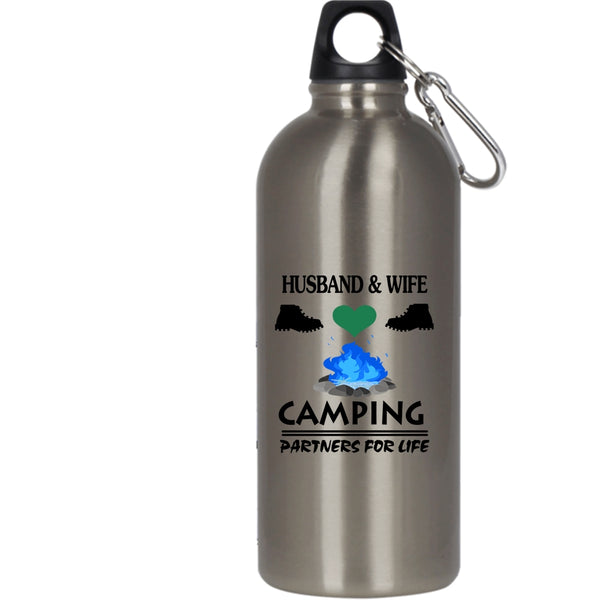 Husband And Wife 20 oz Stainless Steel Bottle,Camping Partners For Life Outdoor Sports Water Bottle