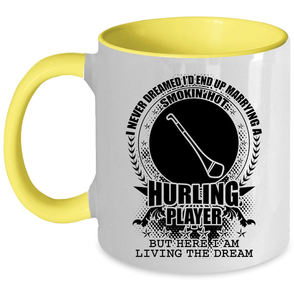 Just Married Coffee Mug, I'd End Up Marrying A Hot Hurling Player Accent Mug