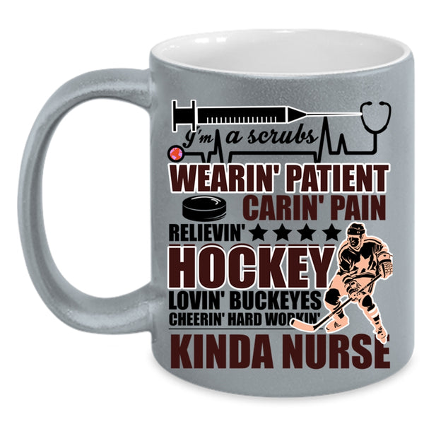 Hockey Loving Coffee Mug, I'm A Kinda Nurse Accent Mug