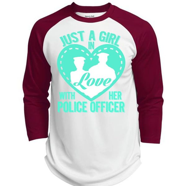 Just A Girl In Love With Her Police Officer T Shirt, I Love Police T Shirt, Awesome T-Shirts  (Polyester Game Baseball Jersey)