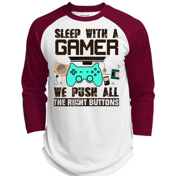 Sleep With A Gamer T Shirt, I Love Gaming T Shirt, Awesome T-Shirts  (Polyester Game Baseball Jersey)