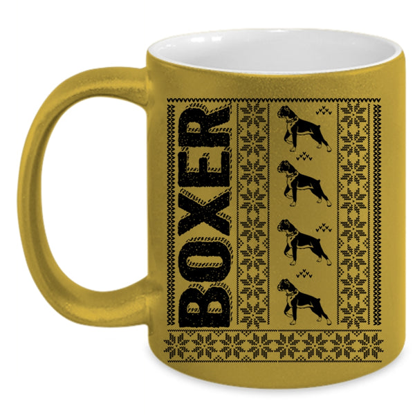 Christmas Gift For Daughter Coffee Mug, Cute Boxer Accent Mug