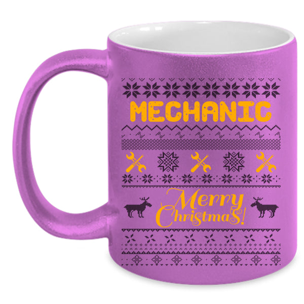 Merry Christmas Coffee Mug, Mechanic Accent Mug