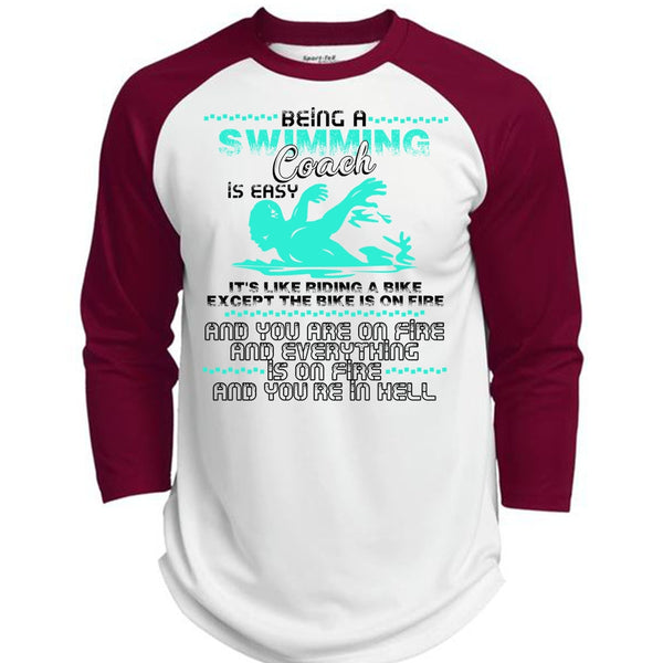 Being A Swimming Coach T Shirt, I Love Swimming T Shirt, Awesome T-Shirts  (Polyester Game Baseball Jersey)