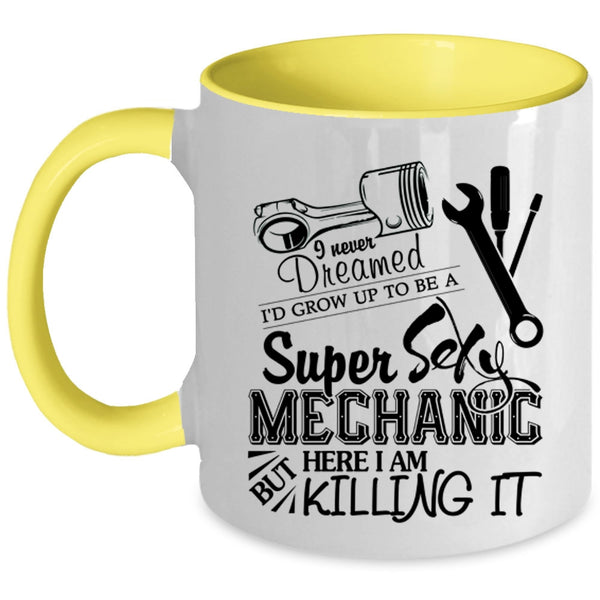 Being A Mechanic Coffee Mug, I'd Grow Up To Be A Mechanic Accent Mug