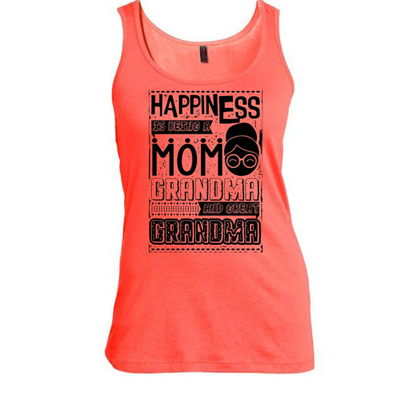Happiness Is Being A Mom T Shirt, And Great Grandma Tank Top