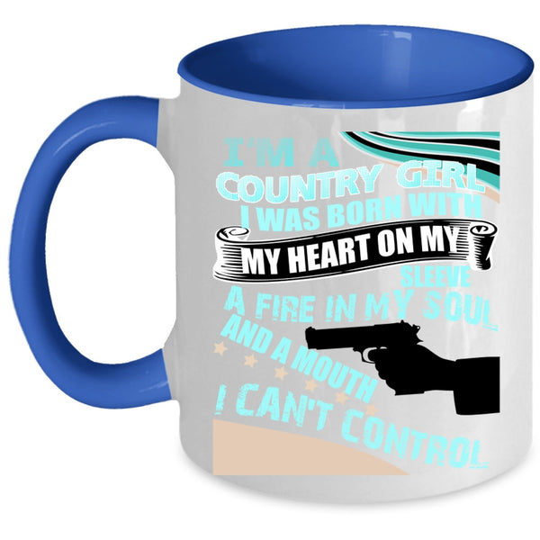 I Was Born With My Heart Coffee Mug, I'm A Country Girl Accent Mug