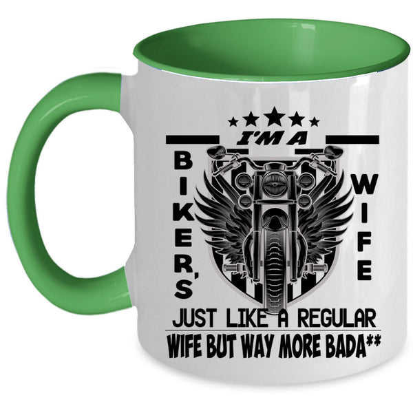 Reagular Wife Coffee Mug, I'm A Biker's Wife Accent Mug