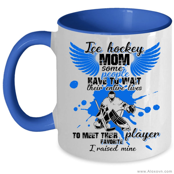 My Favorite Hockey Player Coffee Mug, Ice Hockey Mom Accent Mug