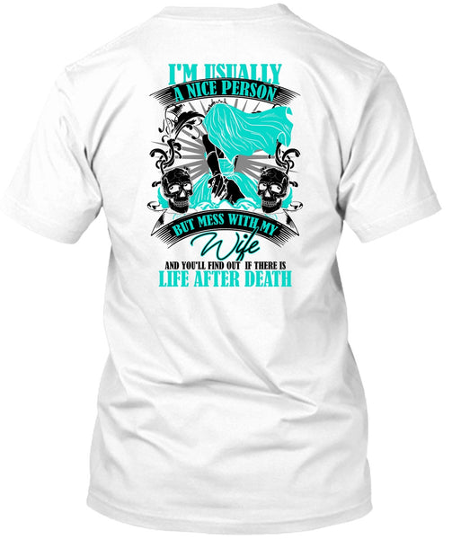 A black t-shirt with the shopify logo