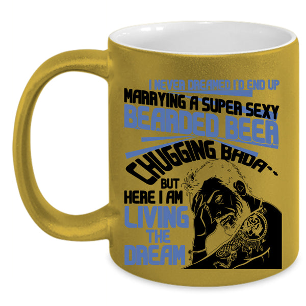 Cool Just Married Coffee Mug, I'd End Up Marrying A Bearded Beer Accent Mug