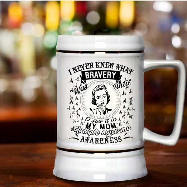 Multiple Myeloma Awareness Beer Stein 22oz, I Saw It In My Mom Beer Mug