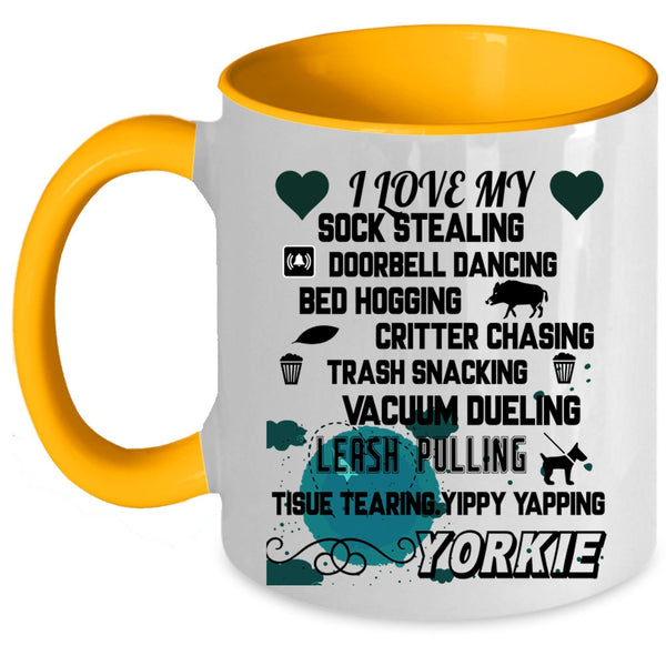 Cute Gift For Yorkie Owner Coffee Mug, I Love My Yorkie Accent Mug