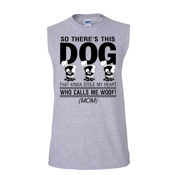 So There's This Dog T Shirt, Coolest Dog Lover T Shirt, Awesome t-shirts (Men's Cotton Sleeveless)