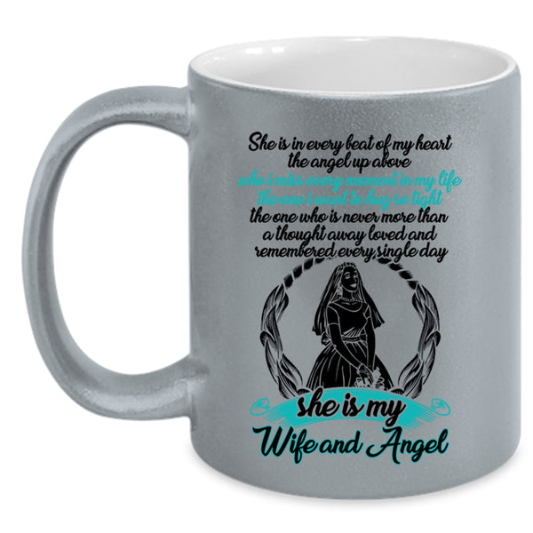 Cool Husband Coffee Mug, She Is My Wife And Angel Accent Mug
