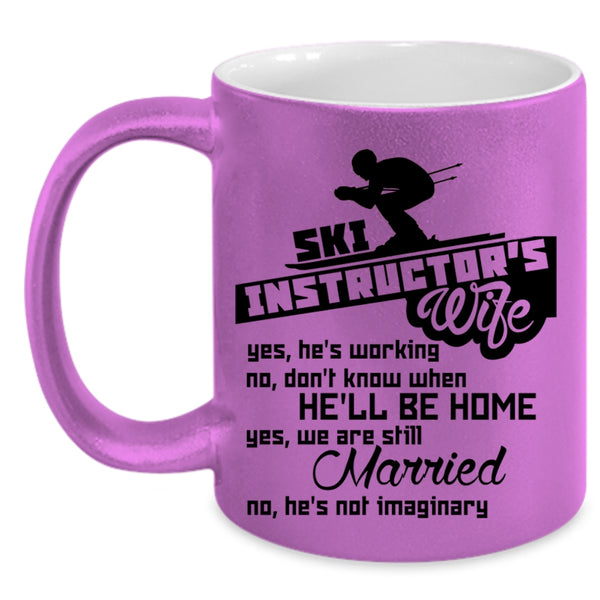 Cute Instructor's Wife Coffee Mug, Ski Instructor's Wife Accent Mug