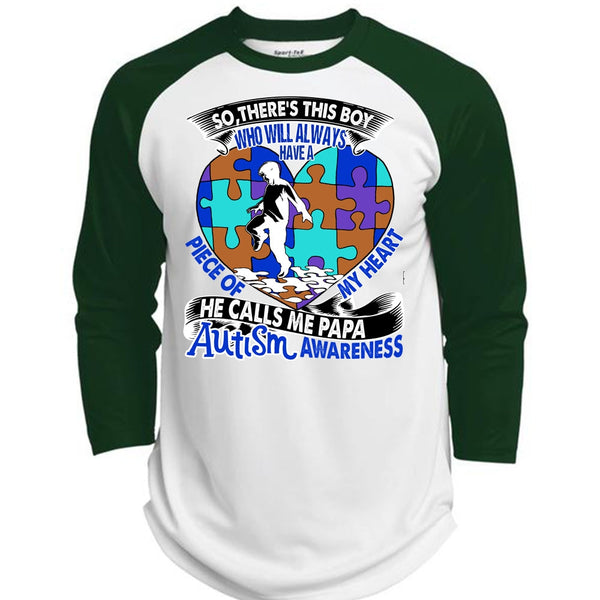He Calls Me Papa Autism T Shirt, I Love Papa T Shirt, Awesome T-Shirts  (Polyester Game Baseball Jersey)